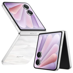 Honor Magic V Flip2, 12 Go + 512 Go, 6,82 pouces + 4,0 pouces, MagicOS 9.0.1, Android 15, Snapdragon 8 Gen 3 Octa Core, Réseau : 5G, NFC, OTG (Blanc) SH842W472-20